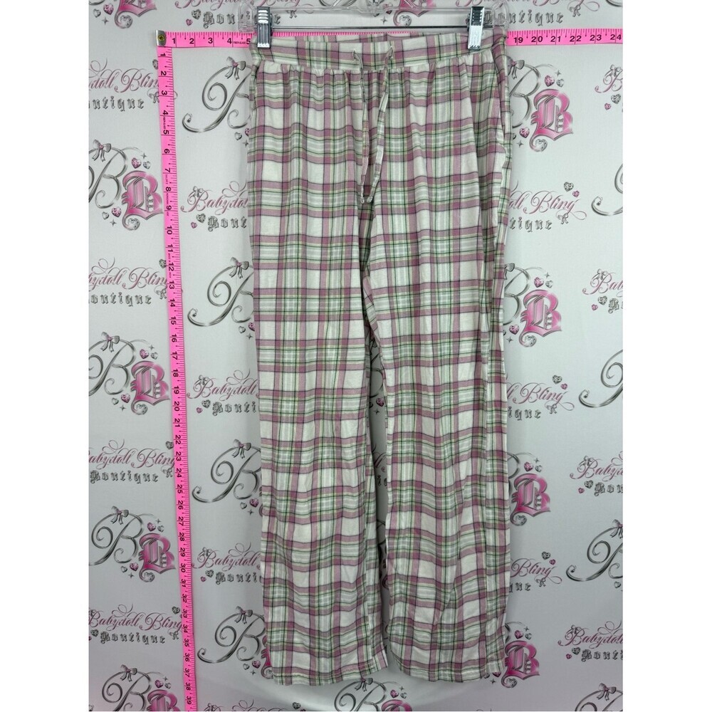 La Vie En Rose pants pj Pink and Green Plaid Lounge Pants